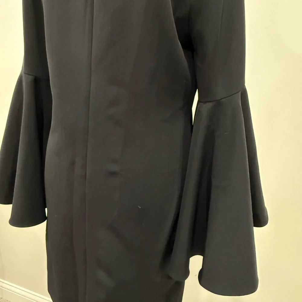 Milly Black V-Neck Bell Sleeve Cocktail Dress - Picture 5 of 9
